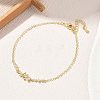 Brass Pave Clear Cubic Zirconia Link Bracelets KK-CBA6980-22G-1