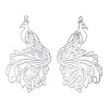 201 Stainless Steel Filigree Big Pendants STAS-S118-015P-2