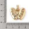 Brass Micro Pave Cubic Zirconia Pendants ZIRC-P121-01G-W-3