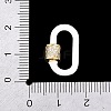 Oval Brass Micro Pave Clear Cubic Zirconia Screw Carabiner Clasps KK-B167-01A-G-4