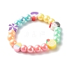 Opaque Acrylic Beads Stretch Bracelet Sets for Kids BJEW-JB06403-4