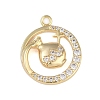 Brass Micro Pave Clear Cubic Zirconia Pendants FIND-B077-02G-06-1