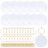 30Pcs Transparent Acrylic Disc Big Pendants ZXFQ-SC0001-03-1