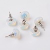 Half Round Dome Opalite Stud Earrings EJEW-L171-10-2