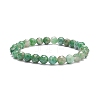 Natural Emerald Quartz Round Beaded Stretch Bracelet BJEW-JB07656-1