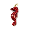 Brass Enamel Sea Animals Pendants KK-I378-14G-C-2
