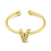 Rack Plating Brass Open Cuff Rings for Women RJEW-F162-02G-V-2