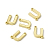 Rack Plating Brass Letter Connector Charms KK-C007-38G-U-1