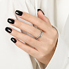 Simple Style 925 Sterling Silver Micro Pave Clear Cubic Zirconia Finger Rings WG5B003-01-2