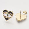 Brass Stud Earrings Findings EJEW-S201-179A-2