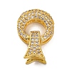 Brass Micro Pave Clear Cubic Zirconia Fold Over Clasps KK-A230-17G-1