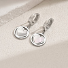 Stainless Steel Flat Round with Hollow Heart Hoop Earrings Daily Holiday Accessories OM1741-1-6