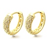 Brass Clear Cubic Zirconia Hoop Earrings EJEW-M047-24G-4