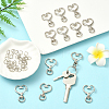 40Pcs Heart Zinc Alloy Swivel Lobster Clasps FIND-SP0001-20G-5