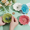 4Pcs 4 Colors Lotus Leaf Ceramics Jewelry Decorative Plates AJEW-PH0008-40-3