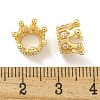 Brass Cubic Zirconia European Beads KK-L075-019LG-3