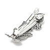 Leaf Alloy Rhinestone Hair Barrettes PHAR-H071-02AS-2