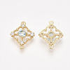 Brass Cubic Zirconia Links KK-T038-551C-NF-2