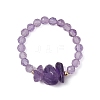 Natural Gemstone Beaded Rings RJEW-TA00191-3