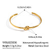 304 Stainless Steel Double-Strand Knot Open Cuff Bangles for Women BP9596-6