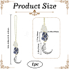 Nuggets Natural Quartz Crystal & Lapis Lazuli Pouch Pendant Decorations HJEW-WH20002-03E-2