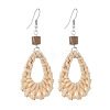Bohemian Wood & Rattan Wood Woven Dangle Earrings WG21945-03-2