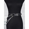 Black Imitation Leather Alloy Curb Chain Multi-Layered Tassel Waist Belly Chains for Women FS-WG2D7EC-01-3