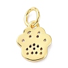 Brass Micro Pave Cubic Zirconia Charms ZIRC-C022-22G-2