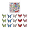 30Pcs 5 Colors Zinc Alloy Butterfly Jewelry Charms FIND-TA0001-61-1