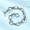 304 Stainless Steel Oval Link Chain Bracelets for Women BJEW-JB12855-02-1