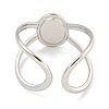Non-Tarnish 304 Stainless Steel Oval Cuff Ring Components X-RJEW-A043-07P-3
