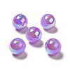 UV Plating Opaque Rainbow Iridescent Acrylic Beads SACR-A001-03I-1