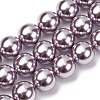 Electroplated Shell Pearl Beads Strands BSHE-G041-12mm-02-1