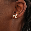 Elegant Clover Brass Stud Earrings ZM7919-1