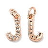 Brass Micro Pave Grade AAA Cubic Zirconia Charms ZIRC-P067-11RG-J-NR-2