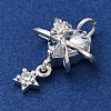 Brass Cubic Zirconium Pendants KK-D378-10S-2