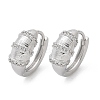 Brass Clear Cubic Zirconia Hoop Earrings EJEW-Q014-21P-2