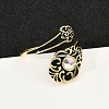 Brass Cuff Rings for Women RJEW-D318-02G-3