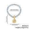 Fashionable Brass Micro Pave Clear Cubic Zirconia Charm Bracelets AF9298-15-2