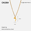 304 Stainless Steel Arabic Initial Letter Pendant Necklaces FS-WG7B6CA-14-1
