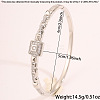 304 Stainless Steel Pave Clear Cubic Zirconia Hinded Bangles for Women WGD2A09-02-2