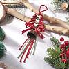 Christmas Tree Cotton String Threads Pendant Decorations HJEW-TA00403-02-1