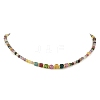 Natural Multicolor Tourmaline Faceted Graduated Beaded Necklaces NJEW-JN06618-01-3