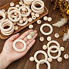 Round/Ring Unfinished Wood Beads PH-WOOD-G003-02-3
