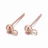 925 Sterling Silver Ear Stud Findings STER-K167-042B-RG-6