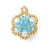 Glass Seed Beaded Pendants PALLOY-MZ01288-02-1