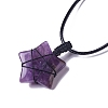 Adjustable Natural Amethyst Star Pendant Necklace NJEW-B086-03B-4