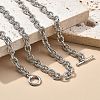 Brass Twisted Cable Chain Necklaces with OT Clasps for Men Women NJEW-G160-11P-1