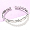 Brass Micro Pave Cubic Zirconia Bangles BJEW-C144-02P-3