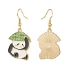 Panda Alloy Enamel Dangle Earrings EJEW-JE04773-5